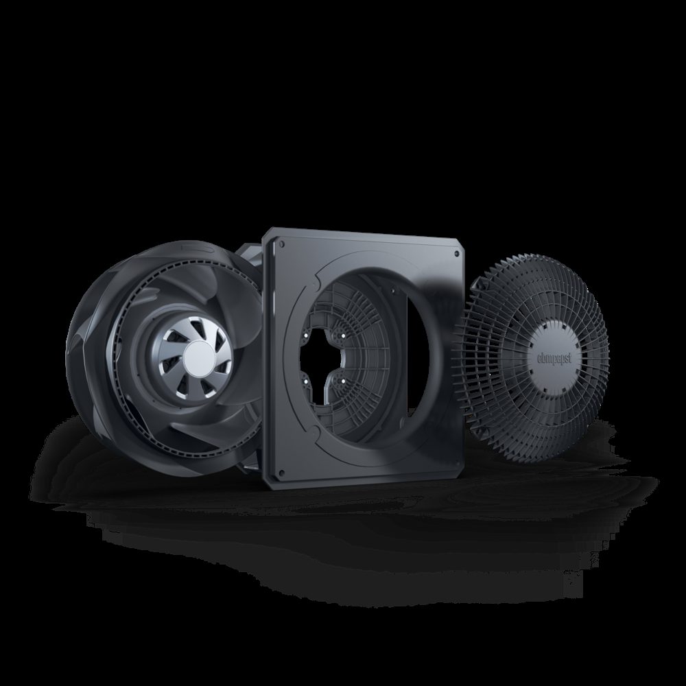 Ventilator centrifugal EC cu rotor liber și grilă de aspirație (ebm-papst RadiCal)