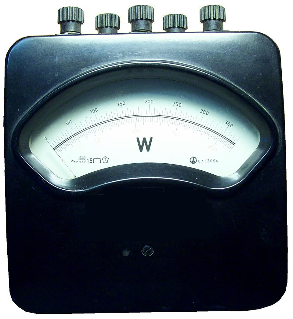 Analog electrodynamic wattmeter (laboratory instrument).