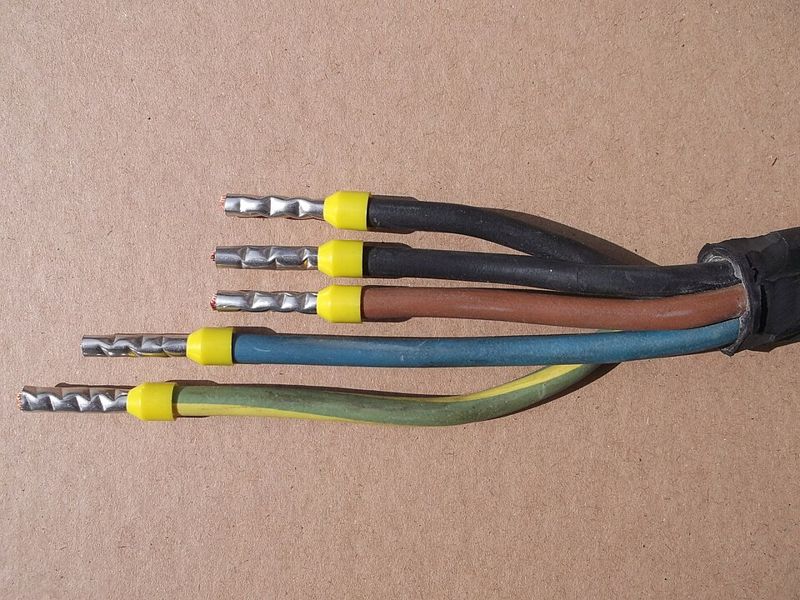 Cordon H07RN-F 5G6 cu tuburi terminale galbene