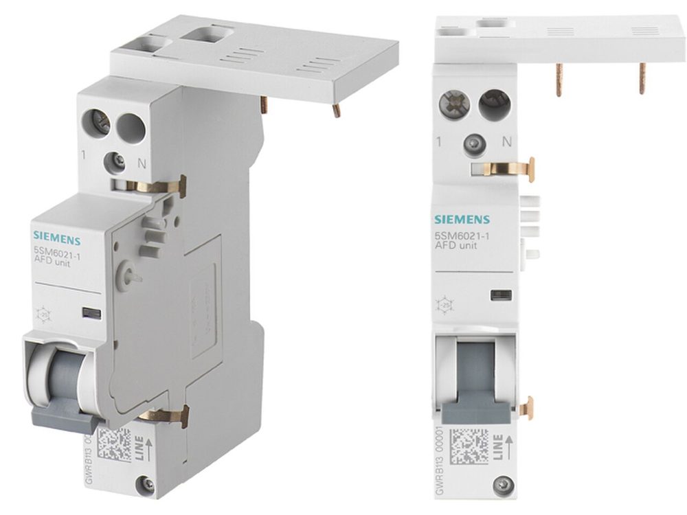 AFDD Siemens 5SM6 montat pe un întreruptor automat, 1 modul lățime